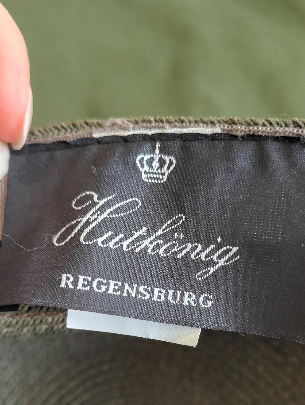 Olive Green Paper Braided Hutkonig Hat - Picture 4 of 5